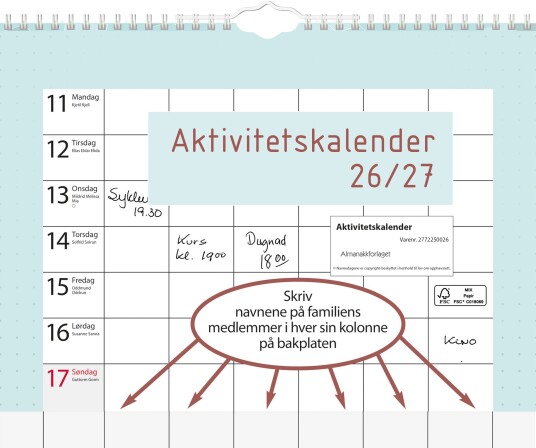 7.Sans Aktivitetskalender 26/27 7.Sans Aktivitetskalender 26/27