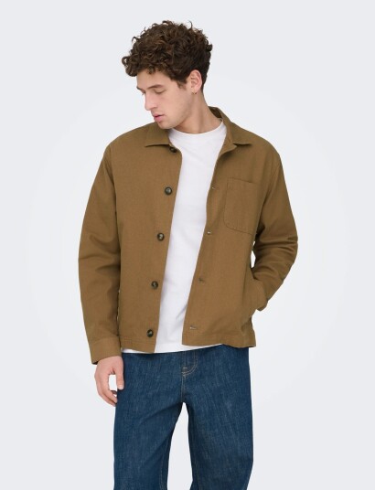 ONLY & SONS Onsronnie Ctn Jacket Otw Brown M ONLY & SONS Onsronnie Ctn Jacket Otw Brown M