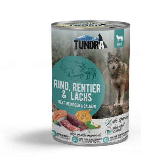 Tundra Storfe Reinsdyr Og Laks 400G Våtfôr