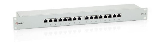 Equip 326316 Rj-45 Gull Cat6 Grå Rackmontering 1U