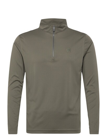 Calvin Klein Golf Advance 1/4 Zip Layering   Khaki green   XXL