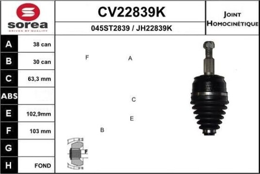 Drivledd EAI CV22839K Drivledd EAI CV22839K
