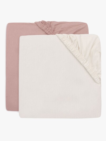 Jollein Stretchlakner 2-Pakk 40x80 Wild Rose/Ivory
