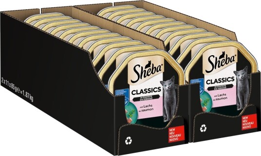 Sheba Våtfôr Megapakke Skåler Klassisk Laksepaté 44 X 85 G