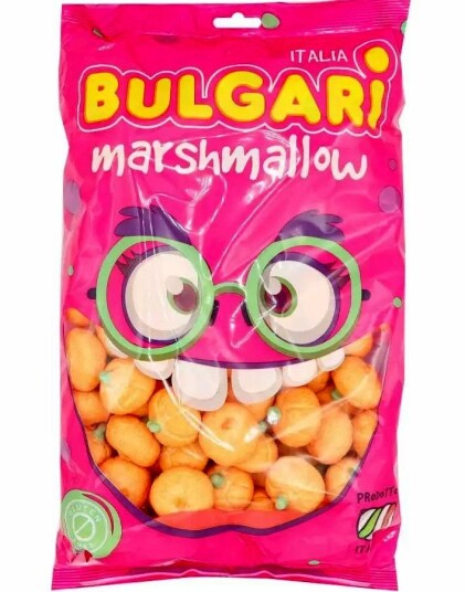 Stor Pose med Bulgari Gresskar Marshmallows 900 gram Stor Pose med Bulgari Gresskar Marshmallows 900 gram