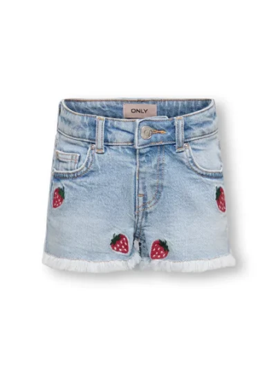 Kids Only Kmgrobyn Denim Shorts til Barn med Bærekraftig Design 116 Light Blue