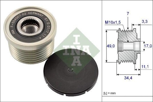 Dynamo remhjul INA 535 0164 10