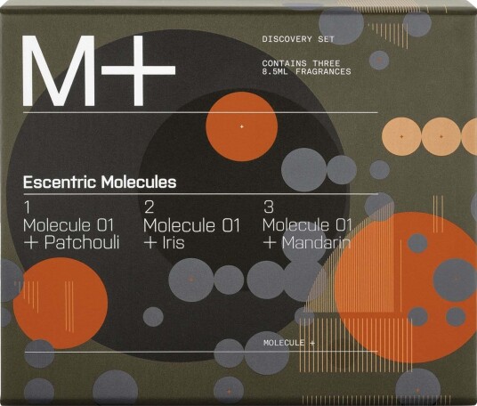 Escentric Molecules M+ Patchouli, Iris, Mandarin Discovery Set 3x