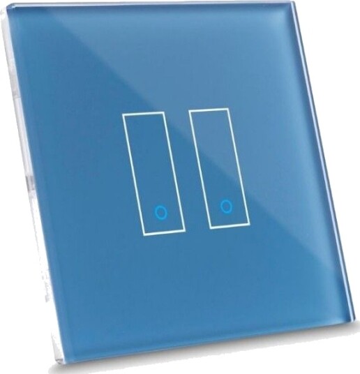 iotty Smart Switch Frontpanel for dobbel effektbryter - Turkis iotty Smart Switch Frontpanel for dobbel effektbryter - Turkis