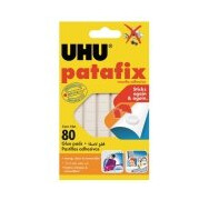 UHU Patafix – 80 aftagelige og genanvendelige klæbepuder, hvid 5x100x175mm (1stk)