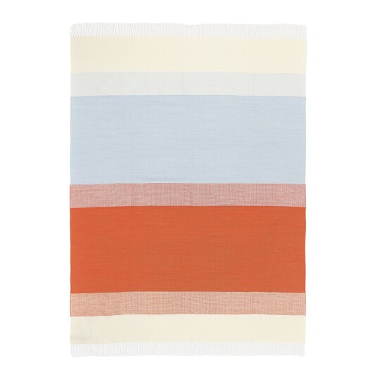 Marimekko Hennika pledd 120x180 cm orange/hvit/blå