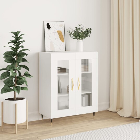 vidaXL Skjenk hvit 69,5x34x90 cm konstruert tre