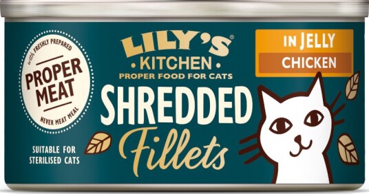 Lily's Kitchen våtfôr Shredded Fillets for katter & blåskjell Kylling 24 x 70 g