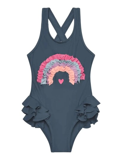 Color Kids Swimsuit W. Application Navy 110