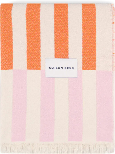 Maison Deux Tiles Blanket Pink Carrot   Pink   140X 180CM