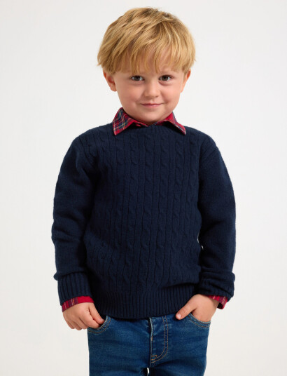 Lindex Sweater Knitted Cable Navy 104