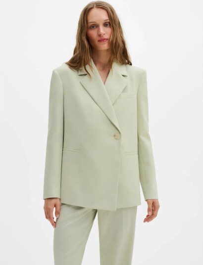 Malina Yelena Asymmetric Blazer   Green   38