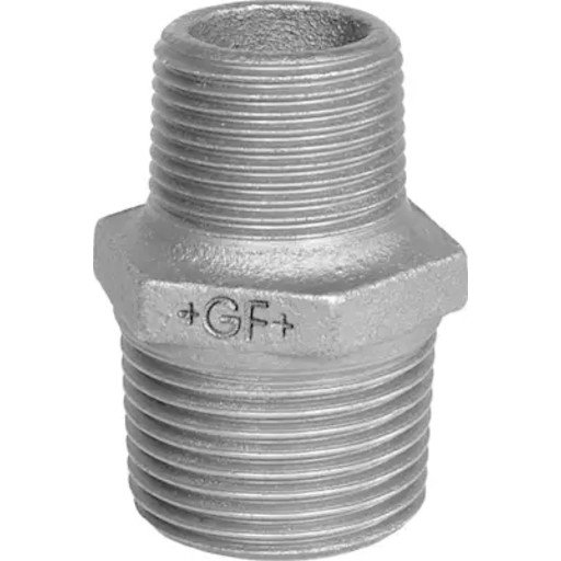 GF 2" x 1,1/2" Svart Brystnippel for Reduksjon - Diverse Byggematerialer