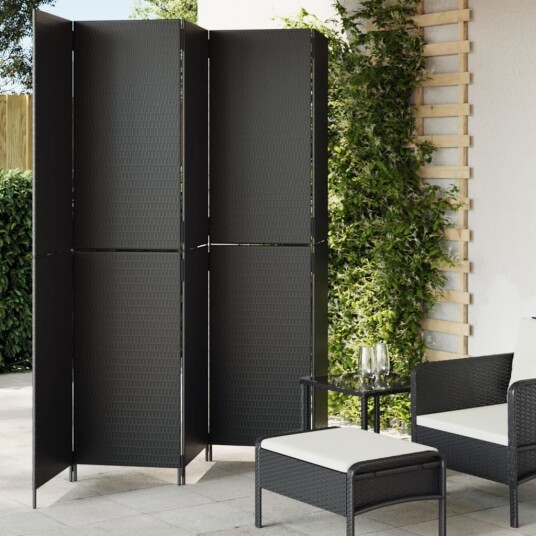  Romdeler 5 paneler svart polyrotting 8721012244061
