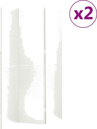 vidaXL Romdeler 4 paneler 2 stk hvit 160x180 cm stål