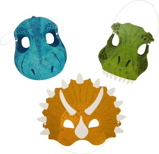 Club Green Hootyballoon Papirmasker Dinosaurer 6-pakning HBPD111