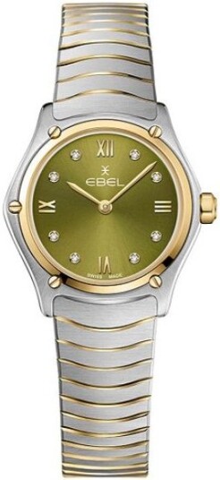 Ebel Dameklokke 1216441A Classic Grønn/18 karat gult gull Ø24 mm