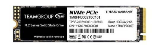 Team Group MP33 Pro 2TB M.2 SSD PCIe 3.0 NVMe med 2100 MB/s Lesehastighet Team Group MP33 Pro 2TB M.2 SSD PCIe 3.0 NVMe med 2100 MB/s Lesehastighet