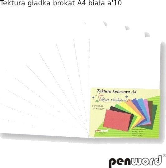 Penword Kartong Glatt Brokade A4 Hvit A10