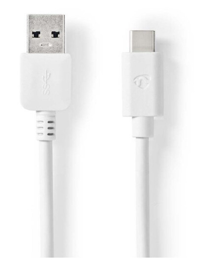Nedis USB-kabel | USB 3.2 Gen 2 | USB-A Han | USB-C™ Hann | 60 W | 10 Gbps | Nikkel belagt | 1.00 m | Rund | PVC | Hvit | Boks
