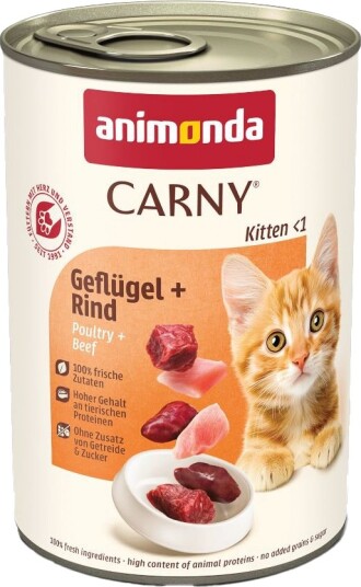 Animonda Carny Våtfôr Kitten Fjærkre & Okse 12 X 400 G Animonda Carny Våtfôr Kitten Fjærkre & Okse 12 X 400 G