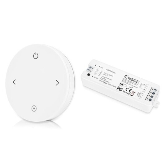 Fjernkontroll for LED stripe AGGE Dimming 4 button RF 2.4 GHz Fjernkontroll + Driver