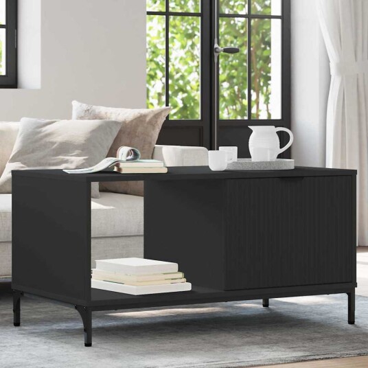 vidaXL Kaffebord Svart 90 x 49 x 46 cm Konstruert tre