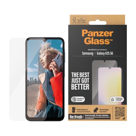 PanzerGlass Ultra-Wide Fit Skjermbeskytter for Samsung Galaxy A25 5G med Applikator PanzerGlass Ultra-Wide Fit Skjermbeskytter for Samsung Galaxy A25 5G med Applikator
