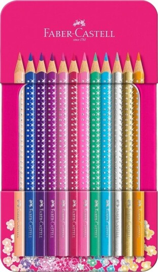Faber Castell Sparkle colour pencil.12 pc in tin box Faber Castell Sparkle colour pencil.12 pc in tin box
