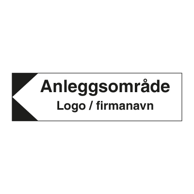 Jo Safety HMS Byggeplasskilt: Anleggsområde til venstre med logo 225 x 800 mm 6301056