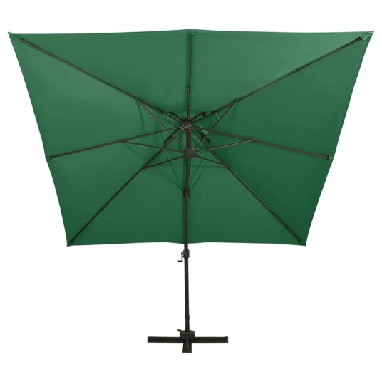 vidaXL Hengeparasoll med dobbel topp 300x300 cm grønn