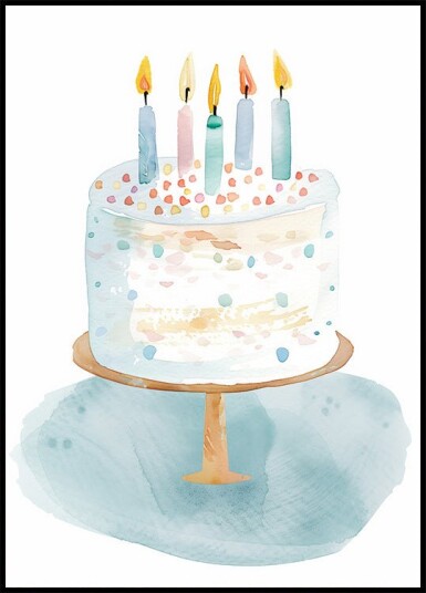 Birthday Cake Plakat Plakat / 50x70cm Birthday Cake Plakat Plakat / 50x70cm
