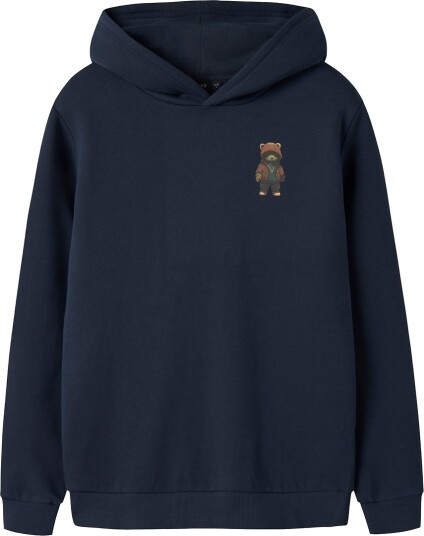 LMTD Nlmfamse Ls Bru Sweat W. Hood Navy 134 140