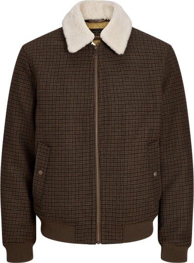 Jack & Jones Jprblumelvin Wool Blend Bomber - HOT FUDGE - S