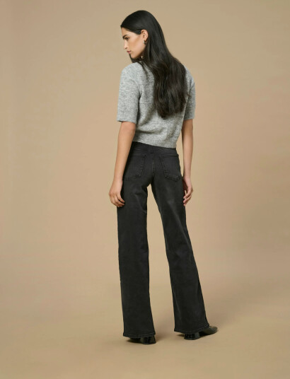 JDY Jdyfelina Fina Hw Wide Blk Jeansdnm Noos   Black   L x 32