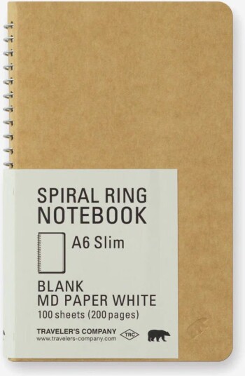 Traveler'S Company Spiral Ring Notebook A6 Slim Md White