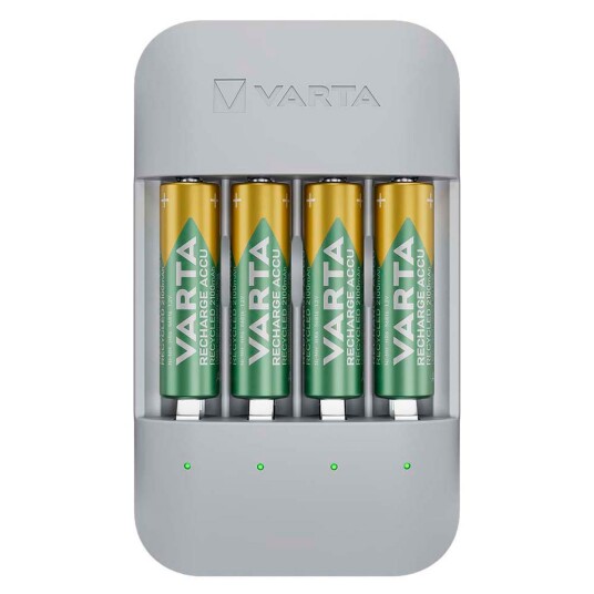 Varta Eco Charger Pro batterilader + 4x AA batterier (2100mAh)