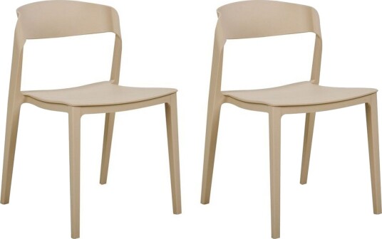 Matsalsstol Beliani Somers set om 2 Beige Beige -