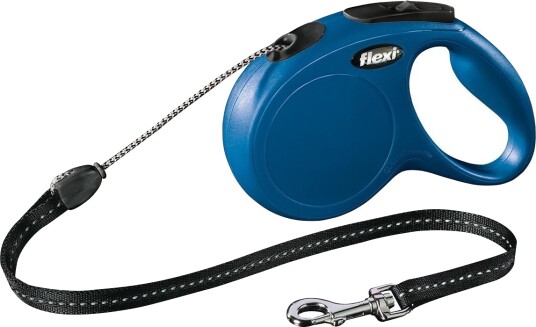 Flexi New Classic M 8m Hundebånd Blå - Rullekobbel med Regulering