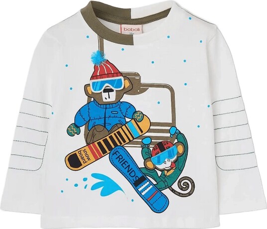 Boboli Knit T Shirt For Boy Bci OFF WHITE 86