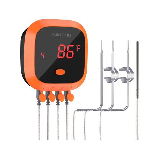 Vanntett BBQ termometer med 4 prober med bluetooth overføring til app