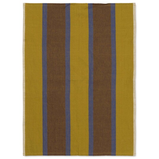 ferm LIVING Hale kjøkkenhåndkle 50x70 cm Lime-bright blue-chocolate