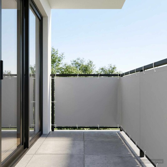 vidaXL Balkong privat skjerm 1,5 x 15 m Stoff med PU belegg Lysegrå