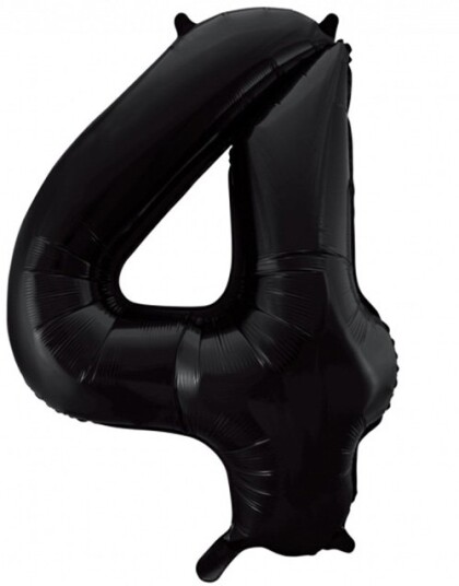 Globos Nordic Tallet 4 Svart JUMBO Folieballong 86 cm