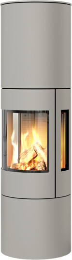 Rais Viva L 160 nikkel gasspeis med sideglass og ståldør Rais Viva L 160 nikkel gasspeis med sideglass og ståldør
